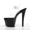 Pleaser - SKY308CRS Sandale à bride à la cheville, Pole dance chaussures - Chaussures de pole dance - Noir/Couleur argent Product image